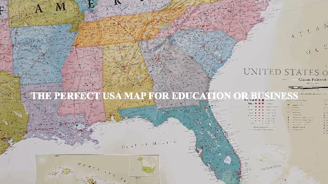 Maps International XXL Classic USA Wall Map - Map of The USA
